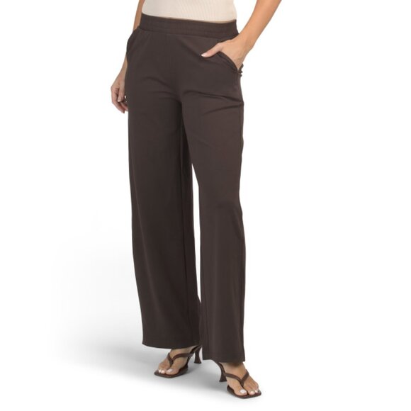 YOGALICIOUS Chocolate Torte Lux Avenue Side Pocket Wide Leg Pants - Picture 1 of 2